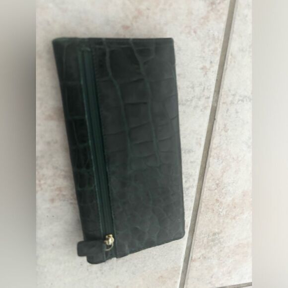 T anthony alligator pocket secretary Leather credit card Checkbook Wallet unisex - Picture 1 of 4